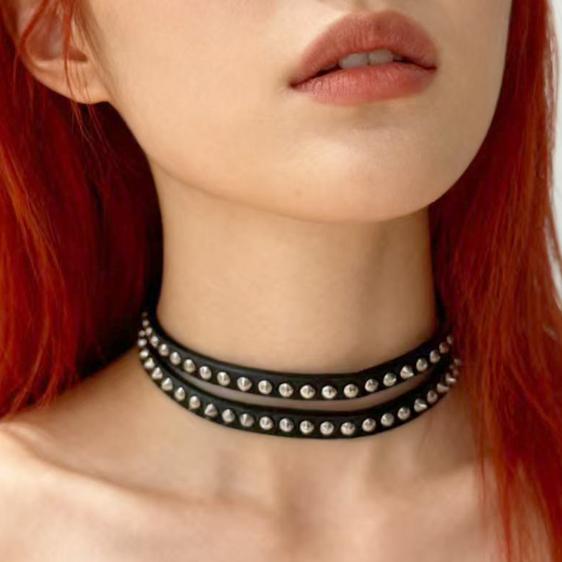 Punk Jewelry Rivet Choker Leat - đánh giá và giá Women'S Accessories In The 90S
