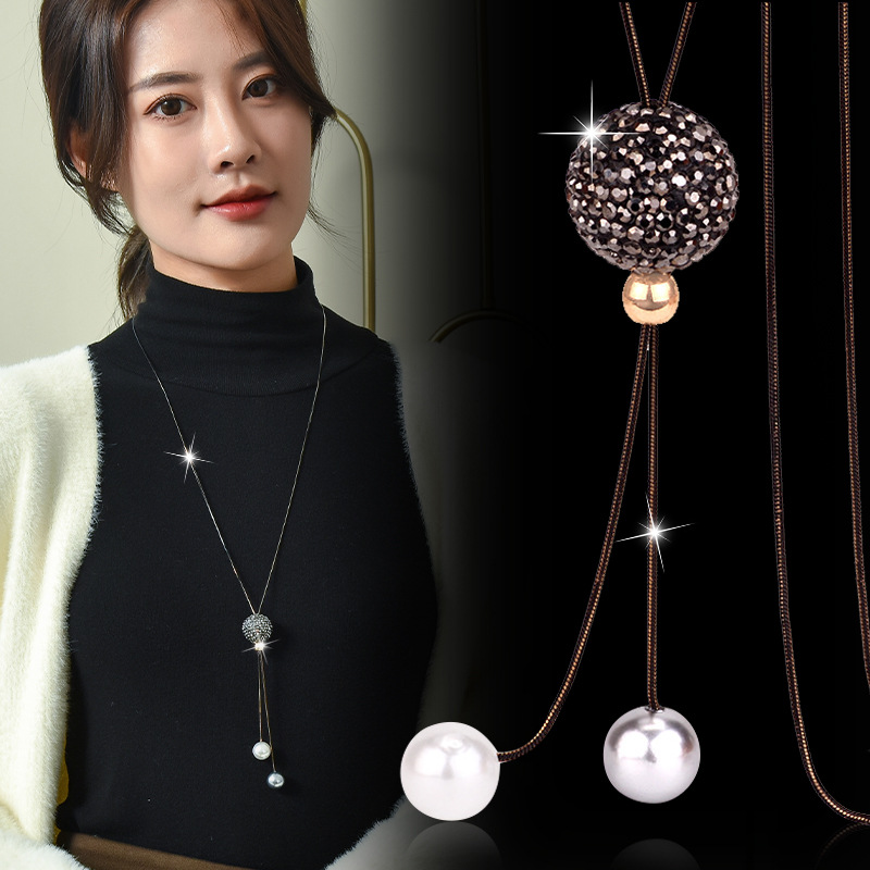 Black Crystal Ball Long Neckla - đánh giá và giá Women Jewelry Accessories For Black Dress