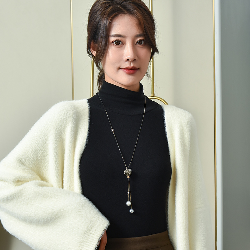 Black Crystal Ball Long Neckla - đánh giá và giá Women Jewelry Accessories For Black Dress