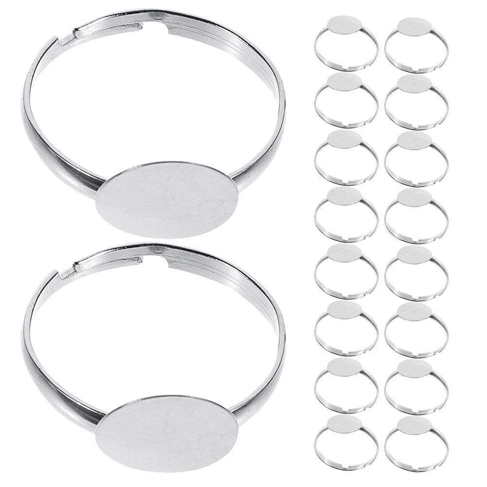 50pcs Blank Ring Settings Flat - đánh giá và giá Ring Set Adjustable
