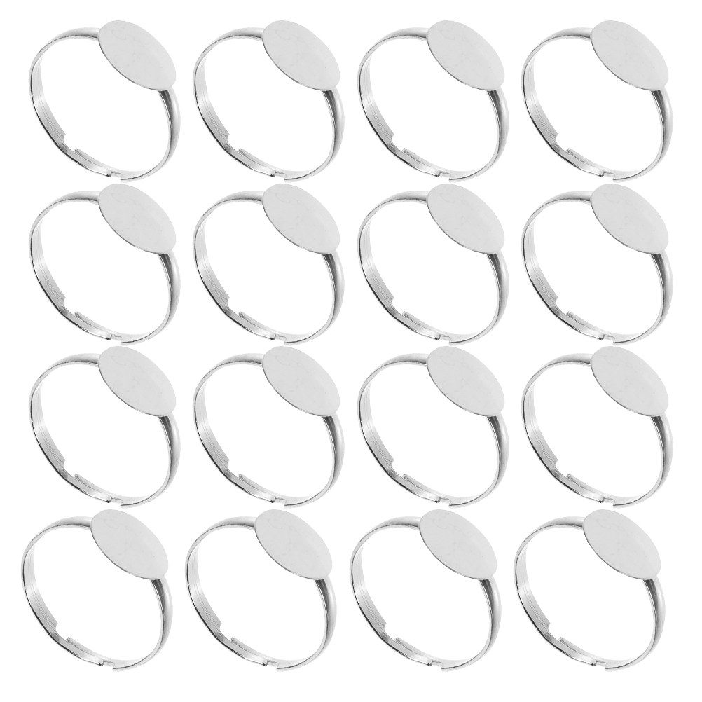 50pcs Blank Ring Settings Flat - đánh giá và giá Ring Set Adjustable