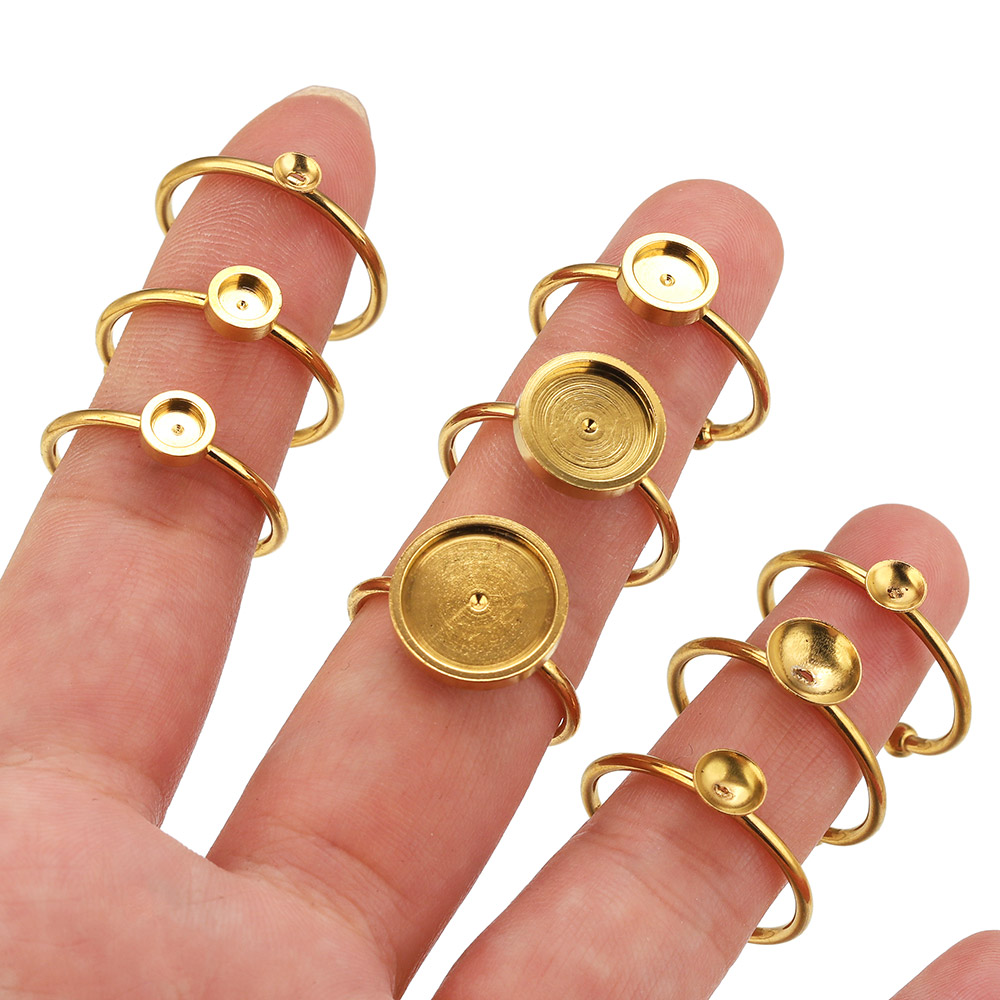 10pcs Stainless Steel Round Ad - đánh giá và giá Ring Set Adjustable