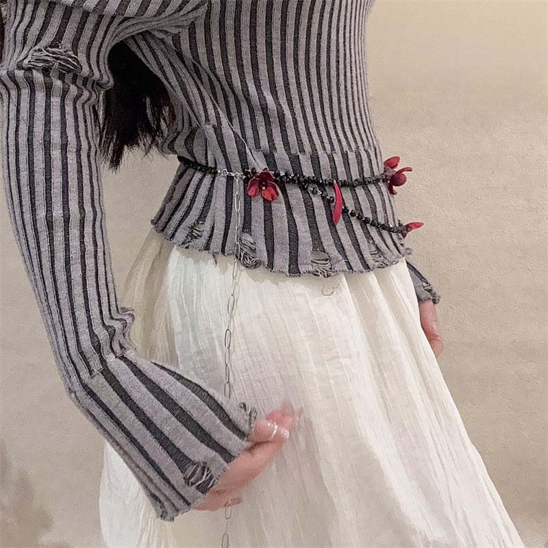 Vintage Red Flower Waist Chain - đánh giá và giá Women Jewelry Accessories For Black Dress