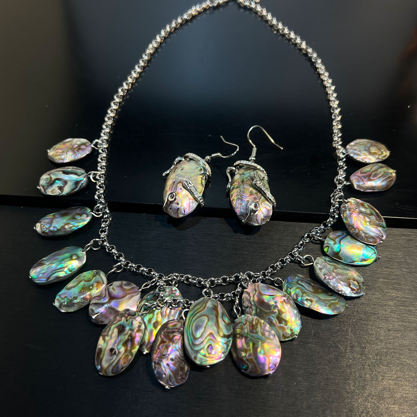 Set Jewelry Abalone white blac - đánh giá và giá Women Jewelry Accessories For Black Dress