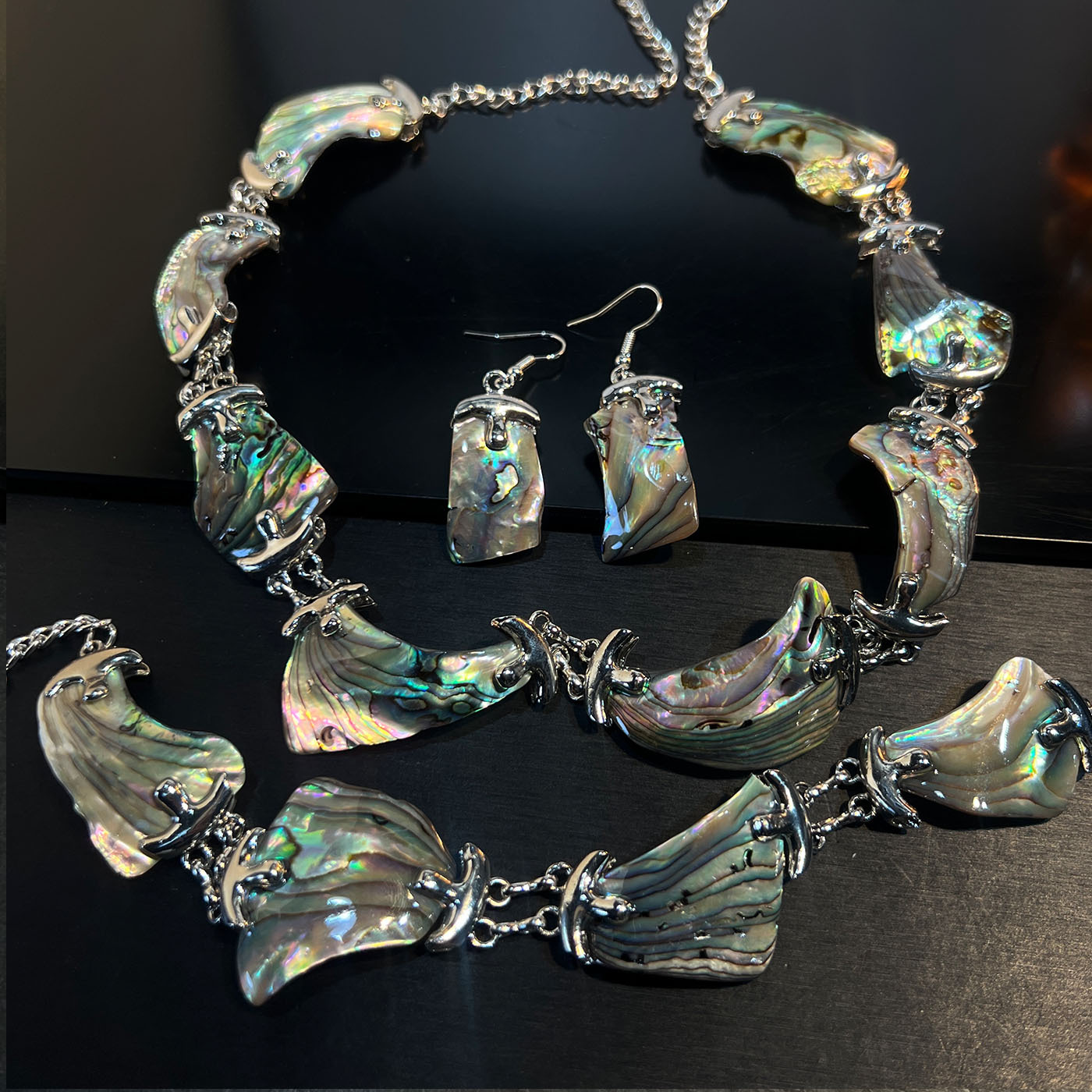 Set Jewelry Abalone white blac - đánh giá và giá Women Jewelry Accessories For Black Dress