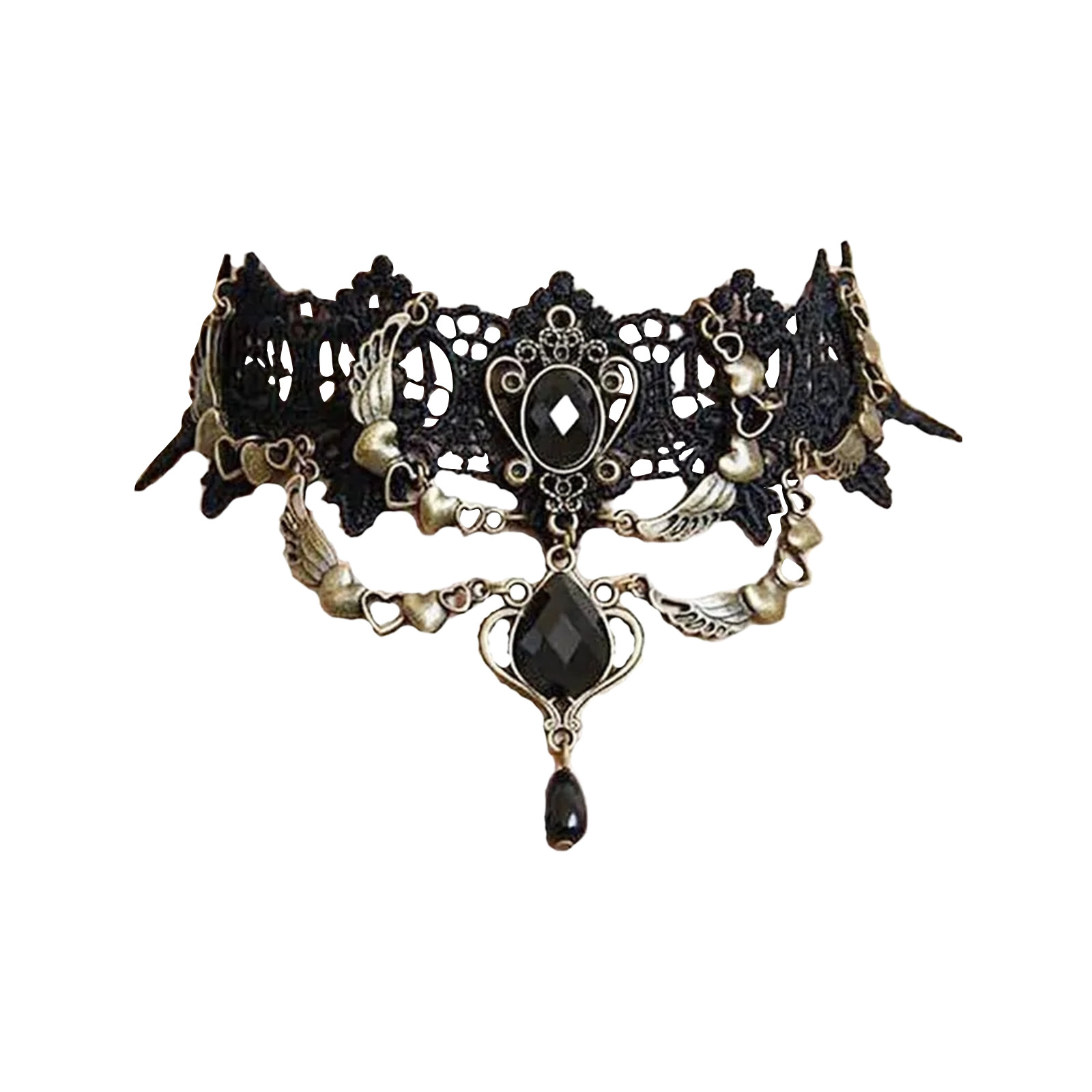 Court Gothic Black Lace Tie Ch - đánh giá và giá Women Jewelry Accessories For Black Dress