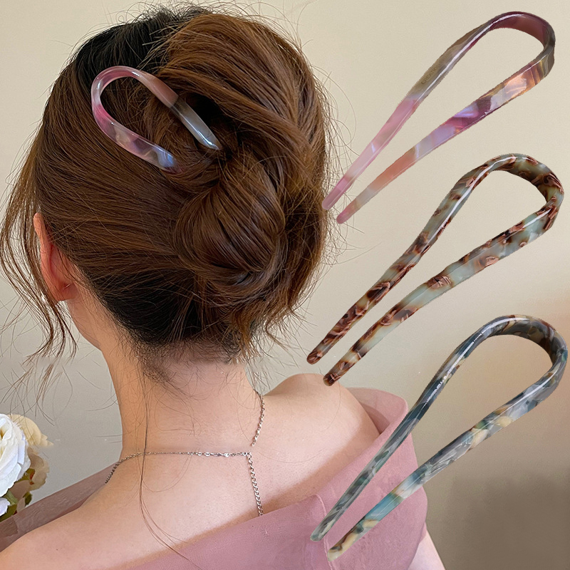 U-Shaped Hair Sticks Acetate A - đánh giá và giá Women Accessories Trendy