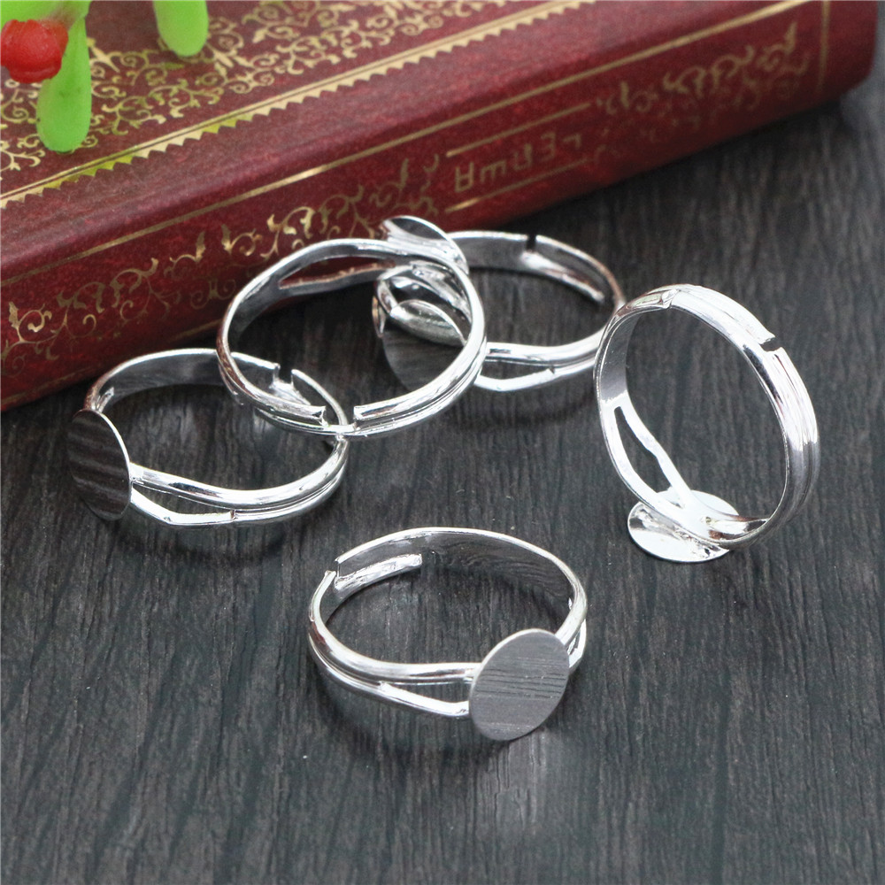 6/8/10/12mm 10pcs Silver Plate - đánh giá và giá Ring Set Adjustable