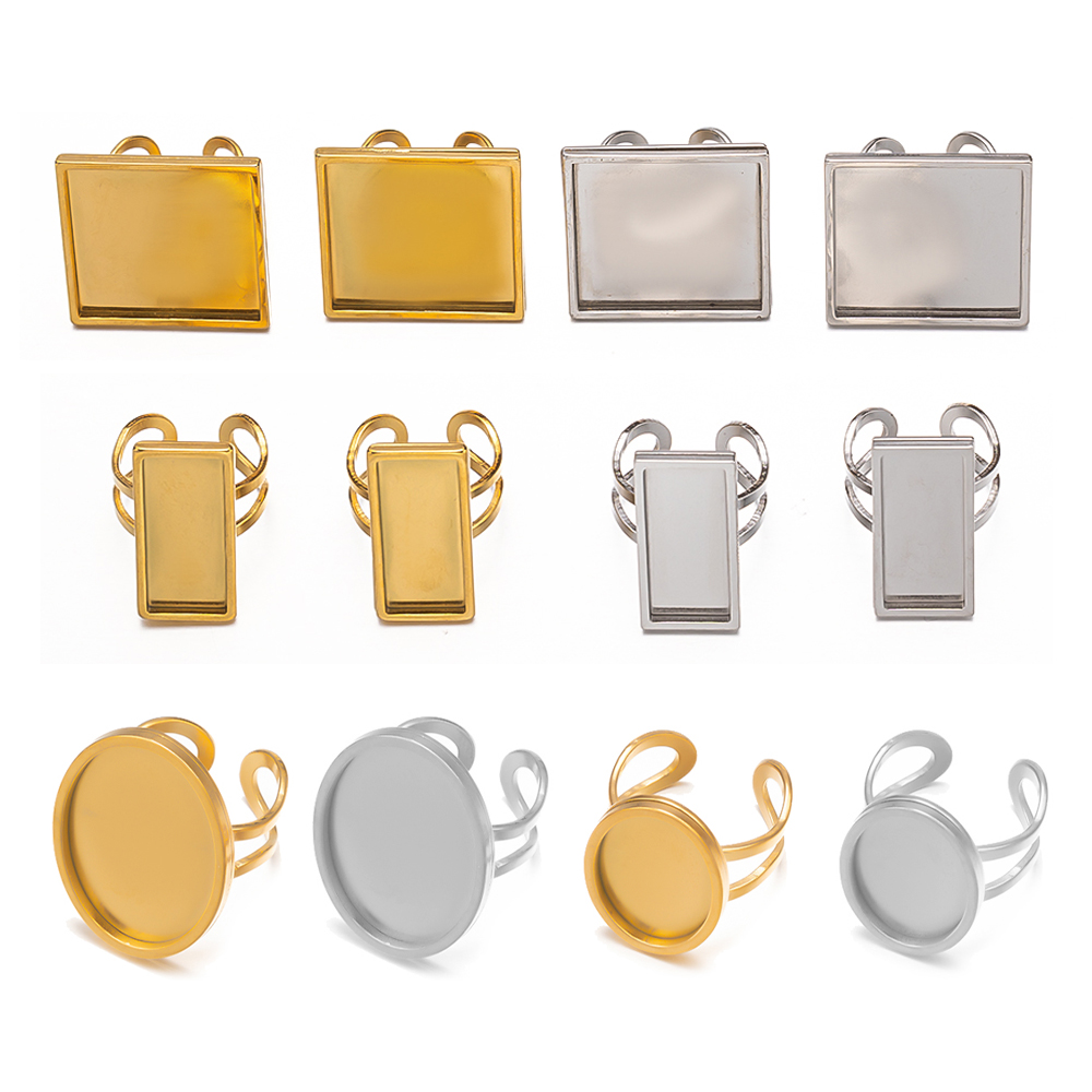4Pcs  Stainless Steel Square O - đánh giá và giá Ring Set Adjustable