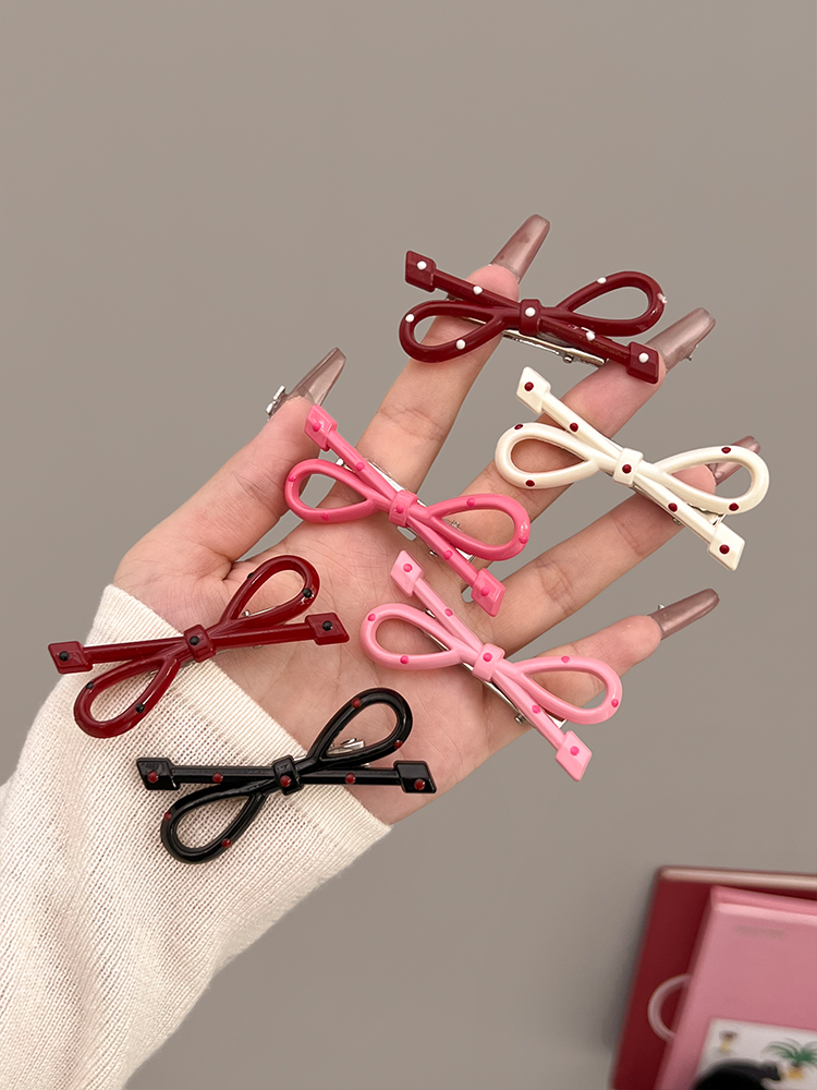 Red Polka Dot  Knot Hair Clip  - đánh giá và giá Women'S Korean Accessories